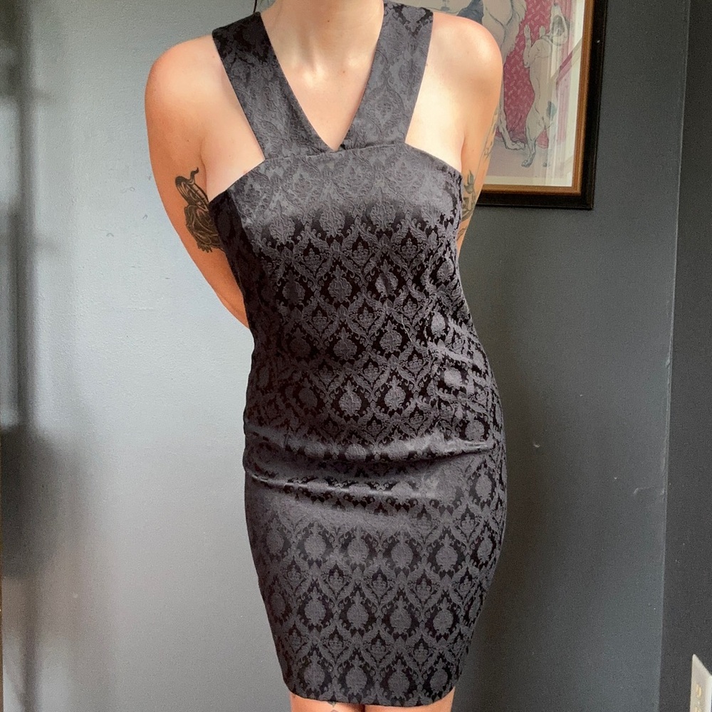 Guess halter neckline black dress